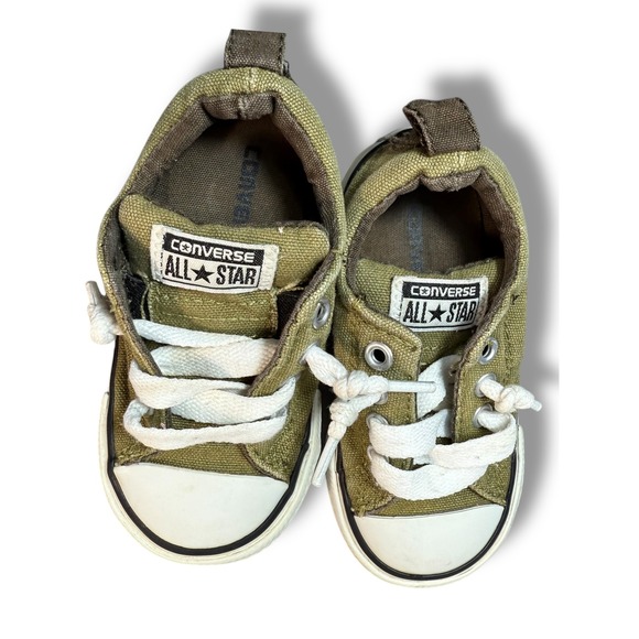 Converse All Star Olive Green Canvas Sneakers Toddler Shoes Size US 6 - Picture 11 of 14